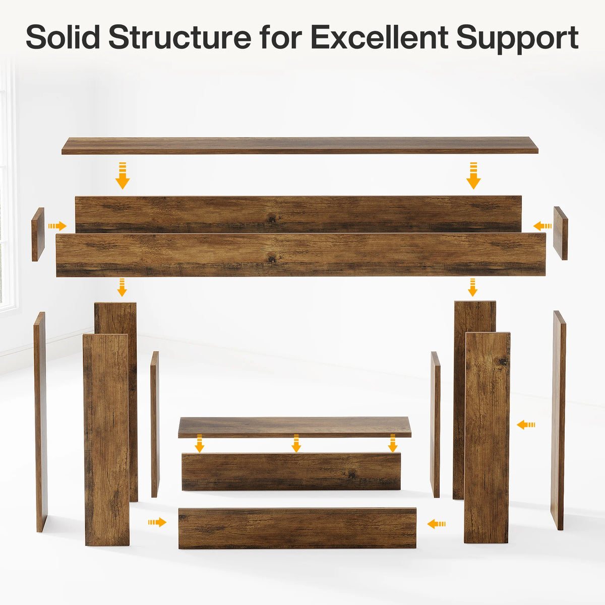 Tribesigns Farmhouse Two Tier Console Table With U Shaped Base