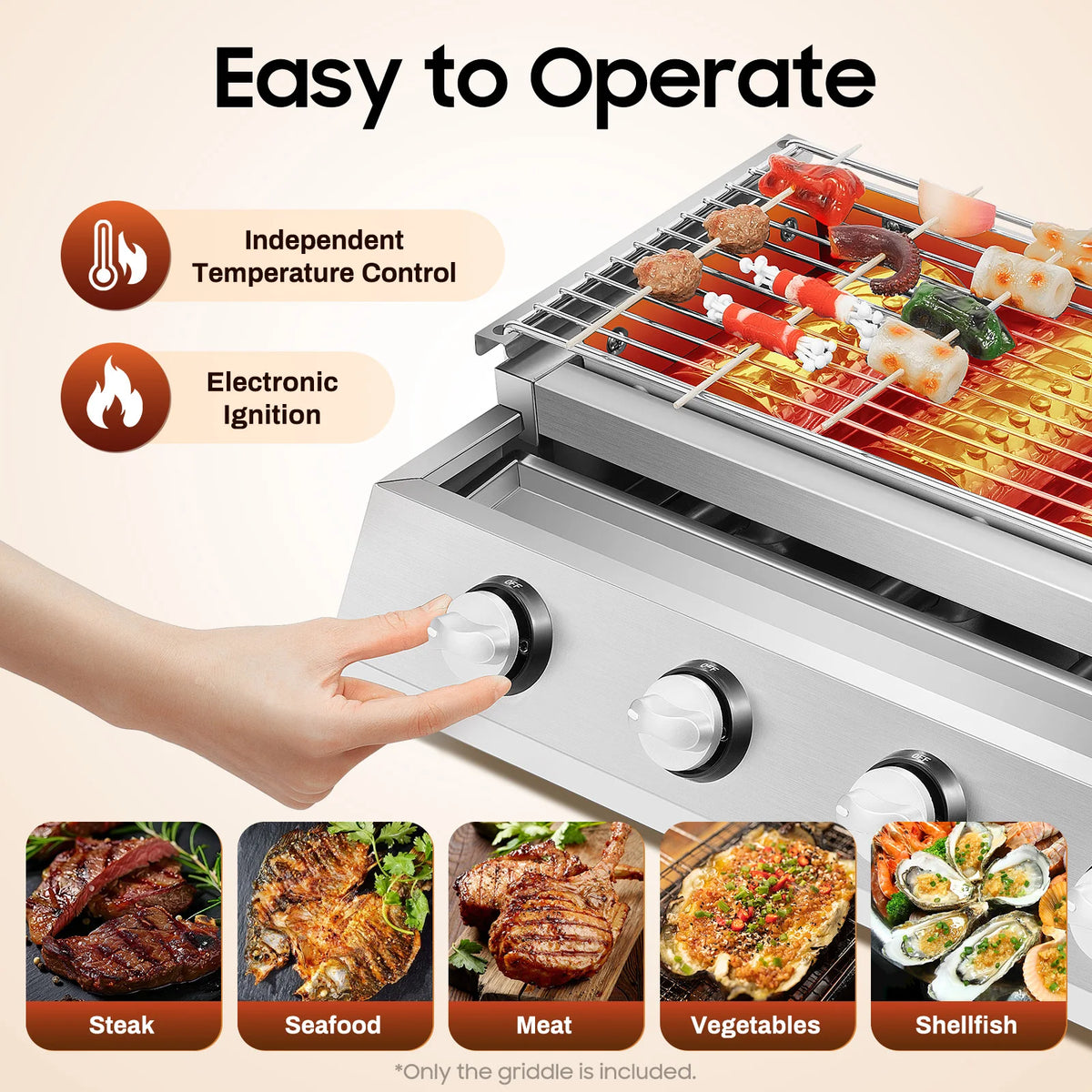 Four Burner Propane Gas Grill With Portable Outdoor Barbecue Design