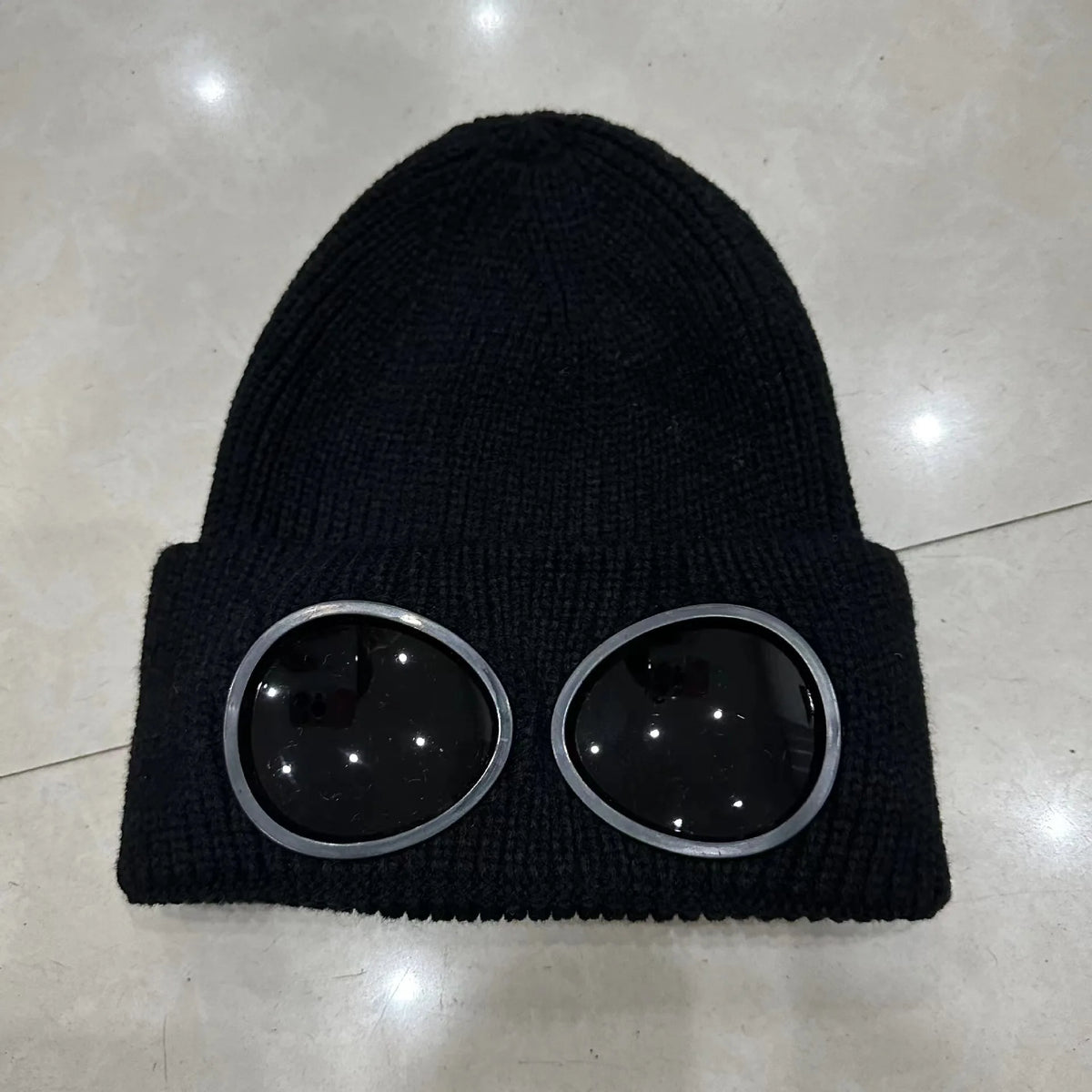 Stretchy Knit Winter Beanie With Glasses For Warm Ear Protection