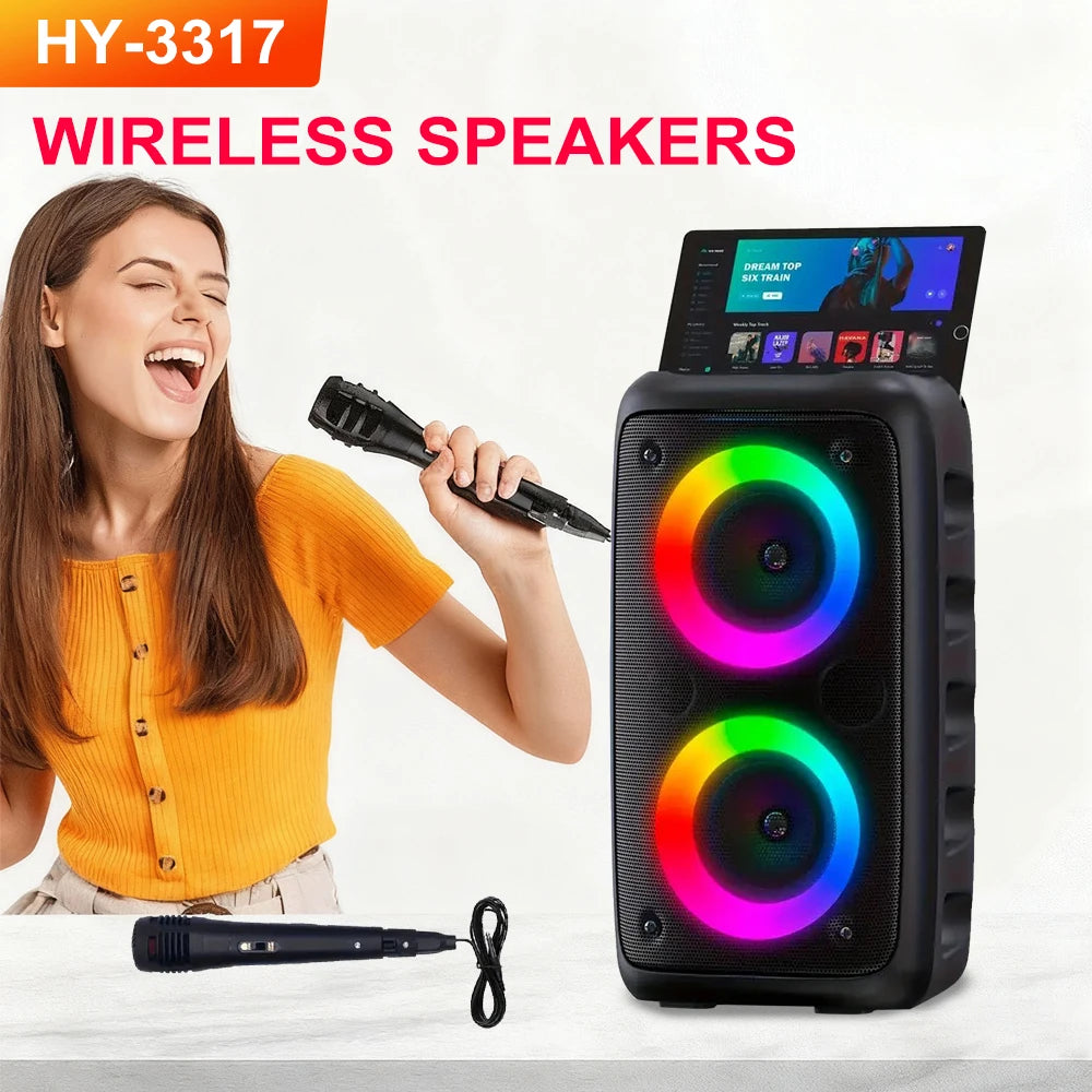 ZNLYRION Portable Bluetooth Karaoke Speaker With Wired Microphone