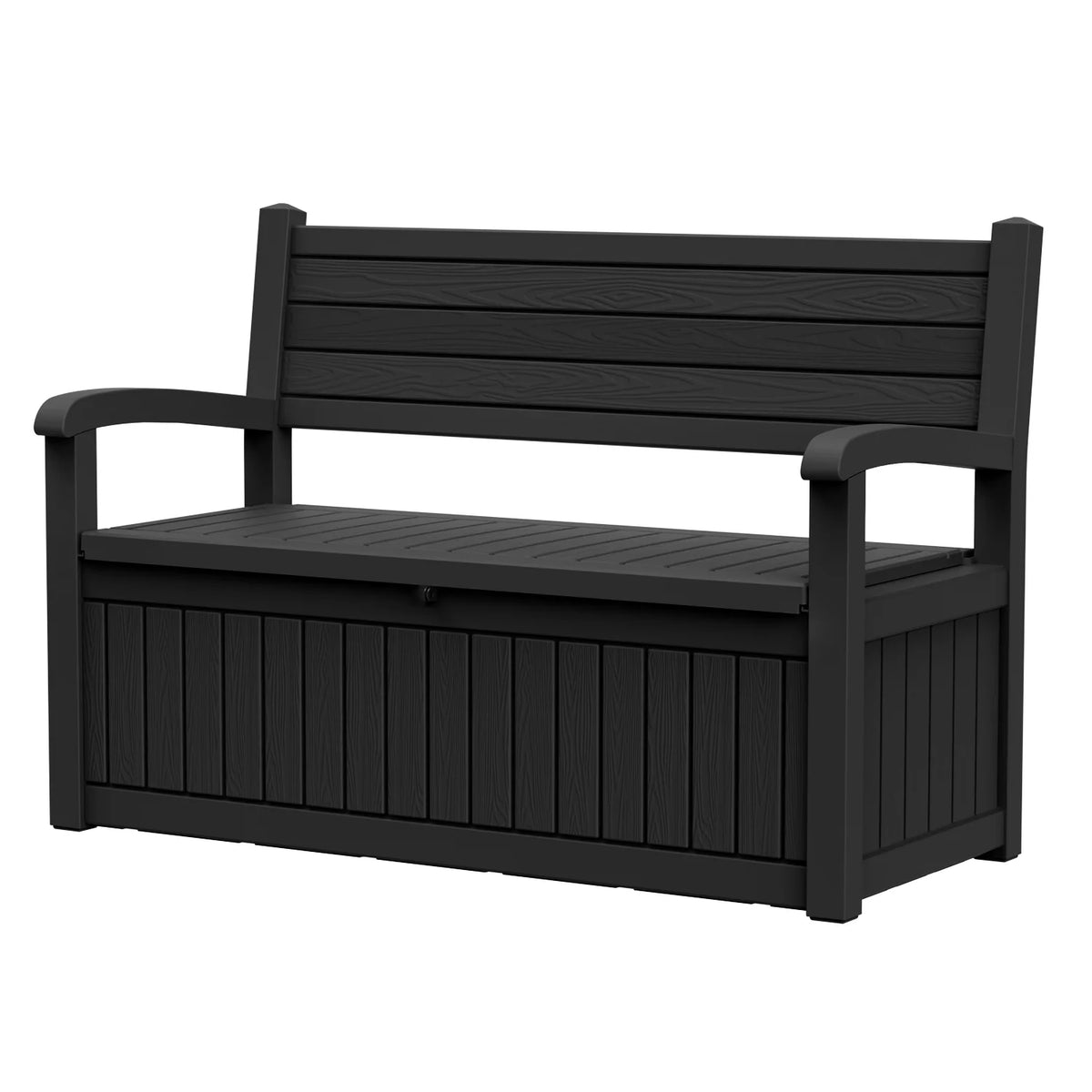 Weather Resistant Outdoor Patio Bench With Built In Storage Compartment