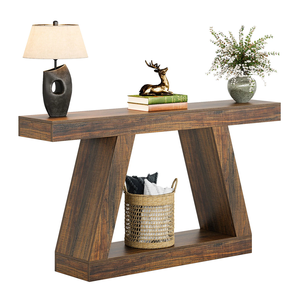 Tribesigns Rustic Storage Console Table For Entryway And Living Room