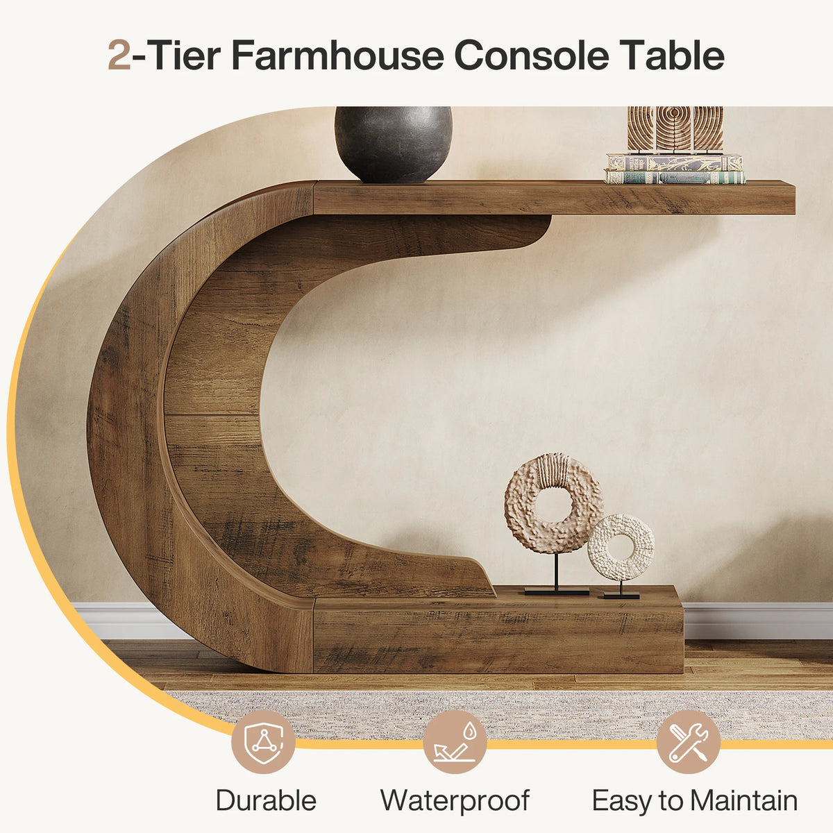 Tribesigns Mid Century Modern Wooden Entryway Console Table