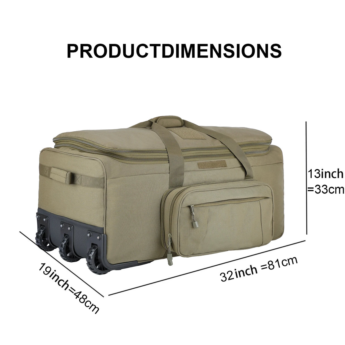 LQARMY Waterproof Nylon Rolling Travel Bag for Camping and Trips