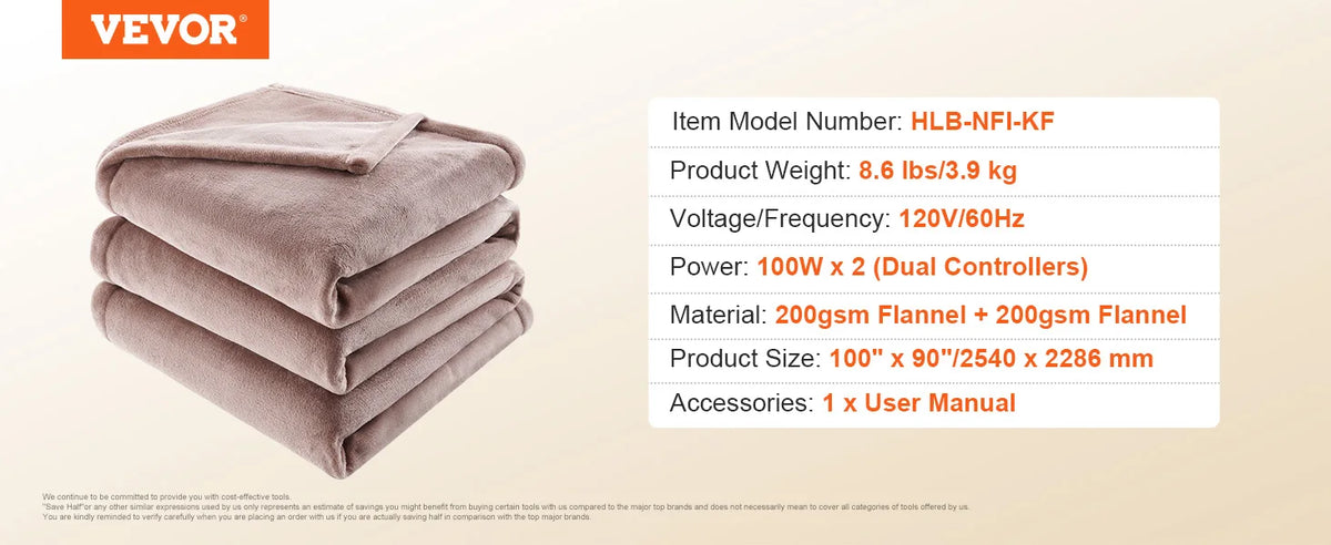 SucceBuy Heated Electric Throw Blanket With Timer And Auto Shutoff