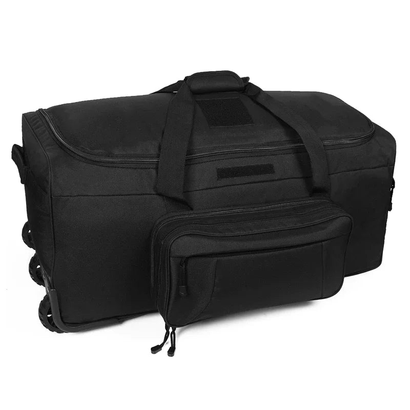 LQARMY Waterproof Nylon Rolling Travel Bag for Camping and Trips