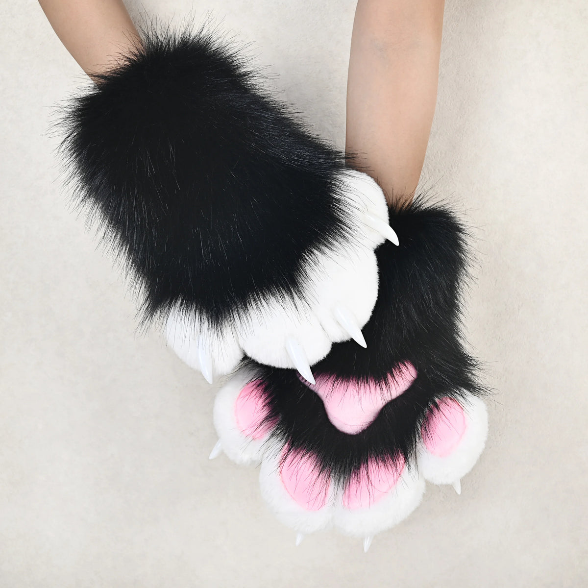 Faux Fur Cat Claw Cosplay Gloves for Animal Costume Parties