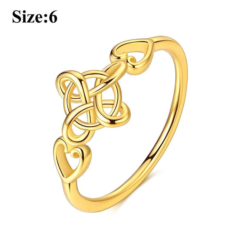 MULA Sterling Silver Evil Eye Clover Celtic Knot Wedding Band Ring