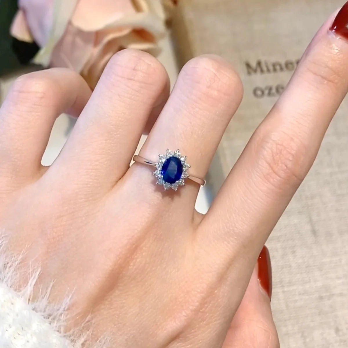 Lyee Cyee Sterling Silver Moissanite Sunflower Ring For Women