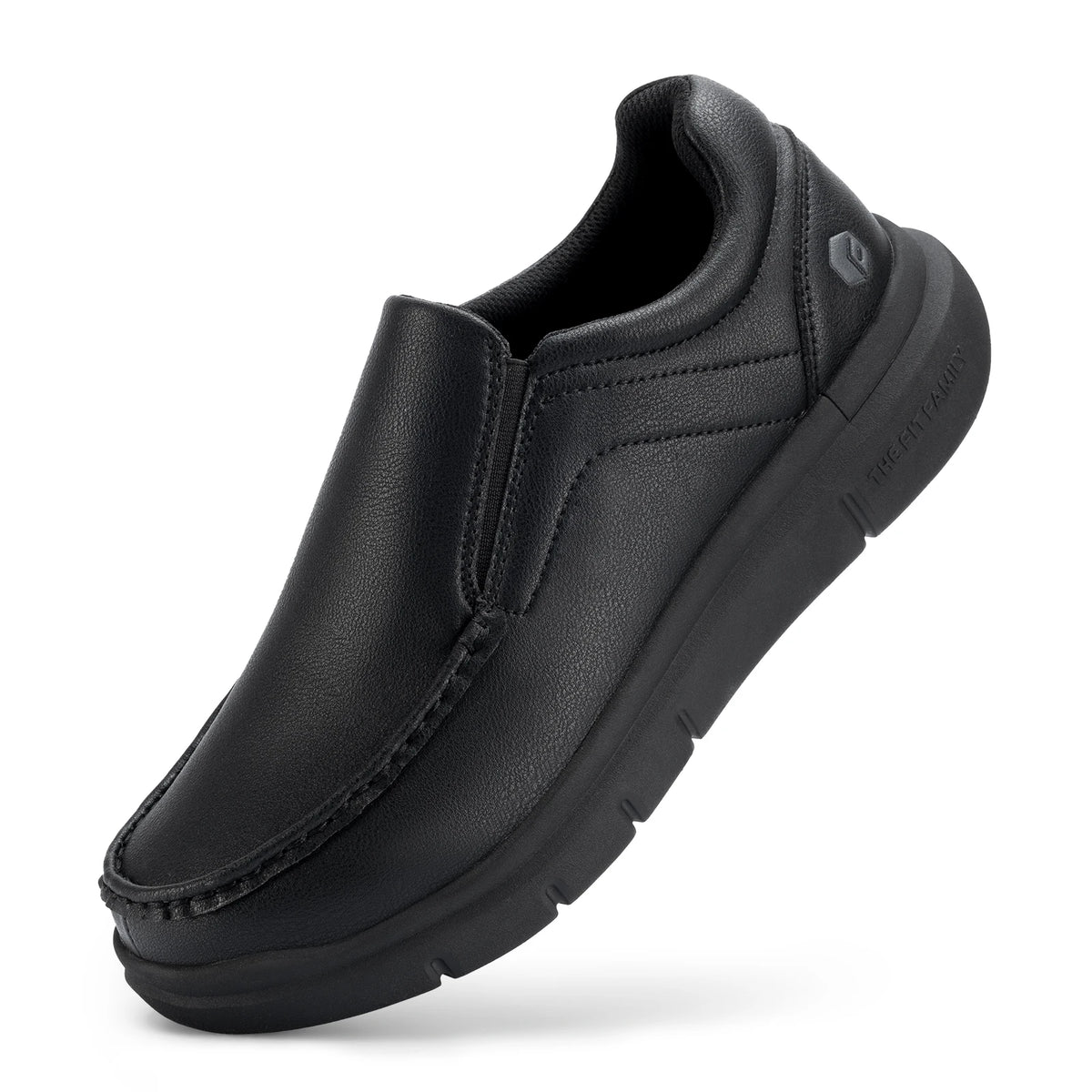 FitVille Men's Leather Slip On Loafers With Arch Support Walking Comfort