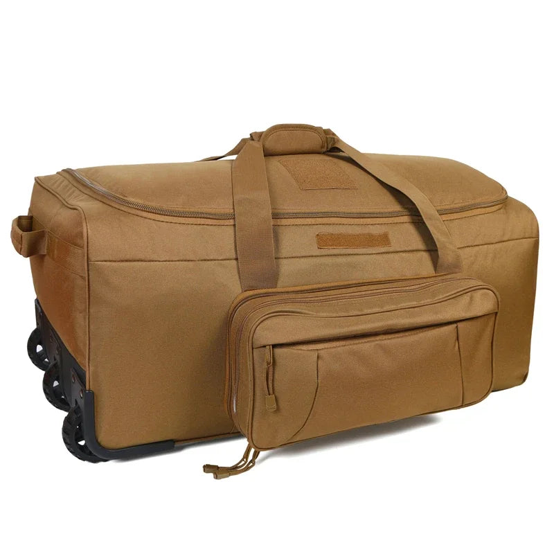 LQARMY Waterproof Nylon Rolling Travel Bag for Camping and Trips