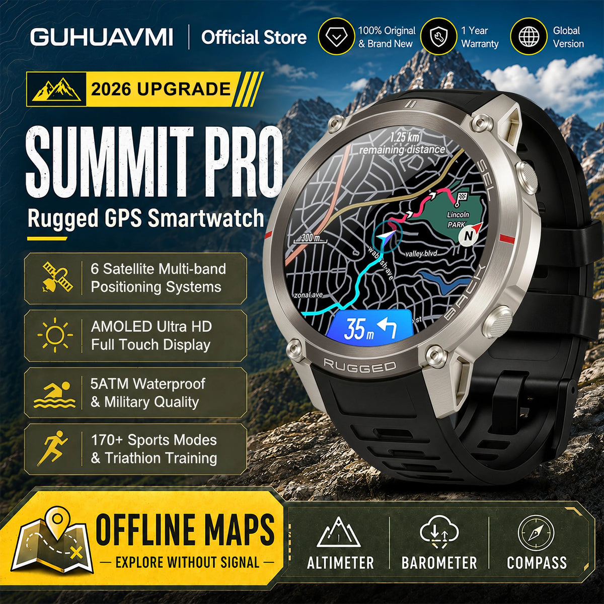 Professional GPS Smart Watch With Offline Maps And Sports Tracking