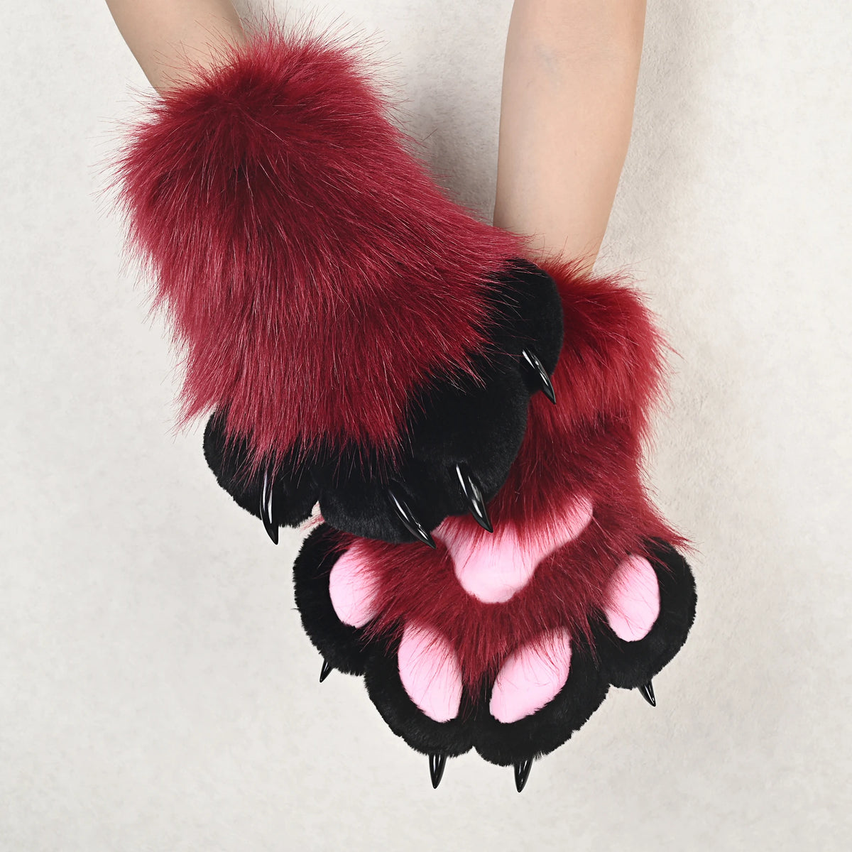 Faux Fur Cat Claw Cosplay Gloves for Animal Costume Parties