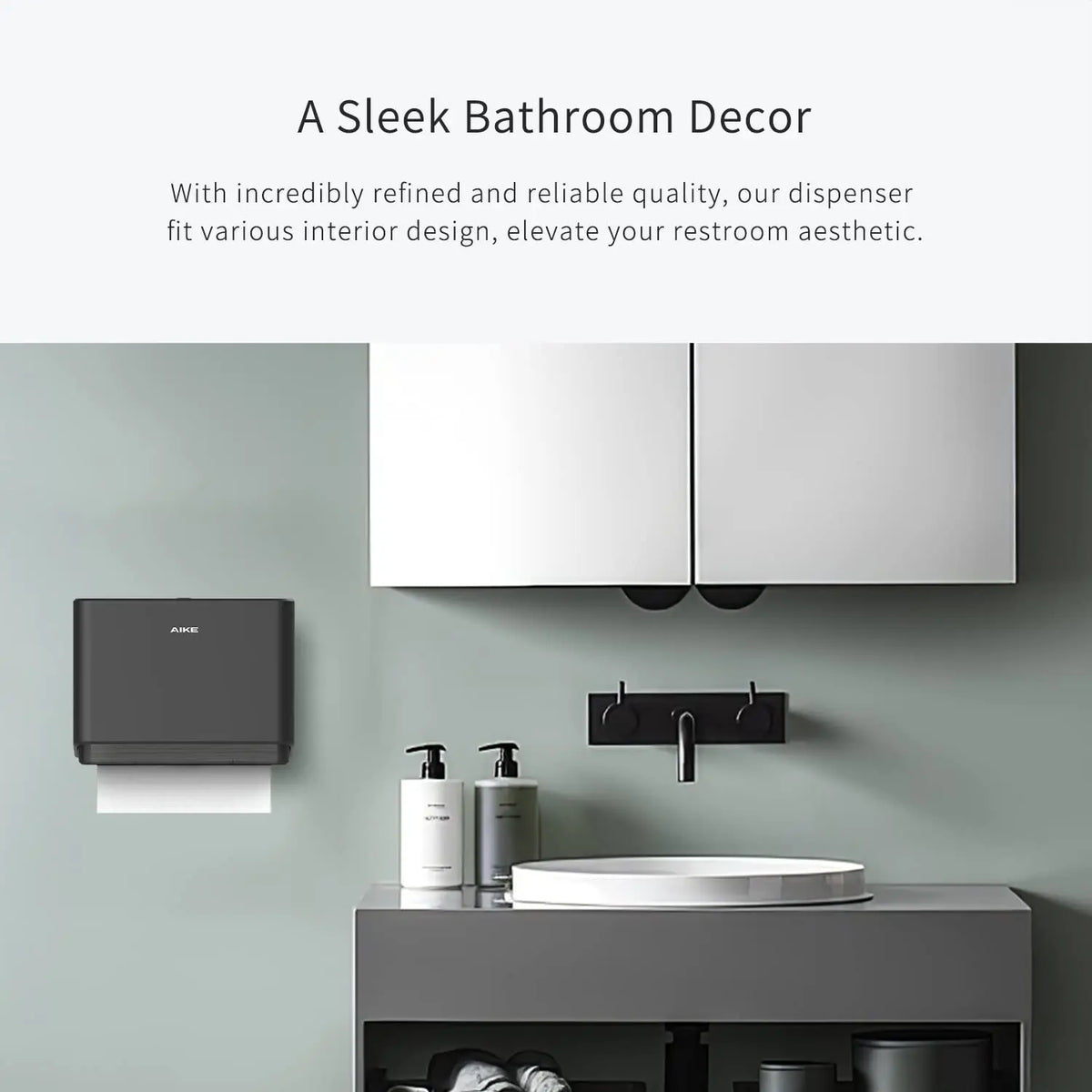AIKE Wall Mount Paper Towel Dispenser With Smart Lock for Bathrooms