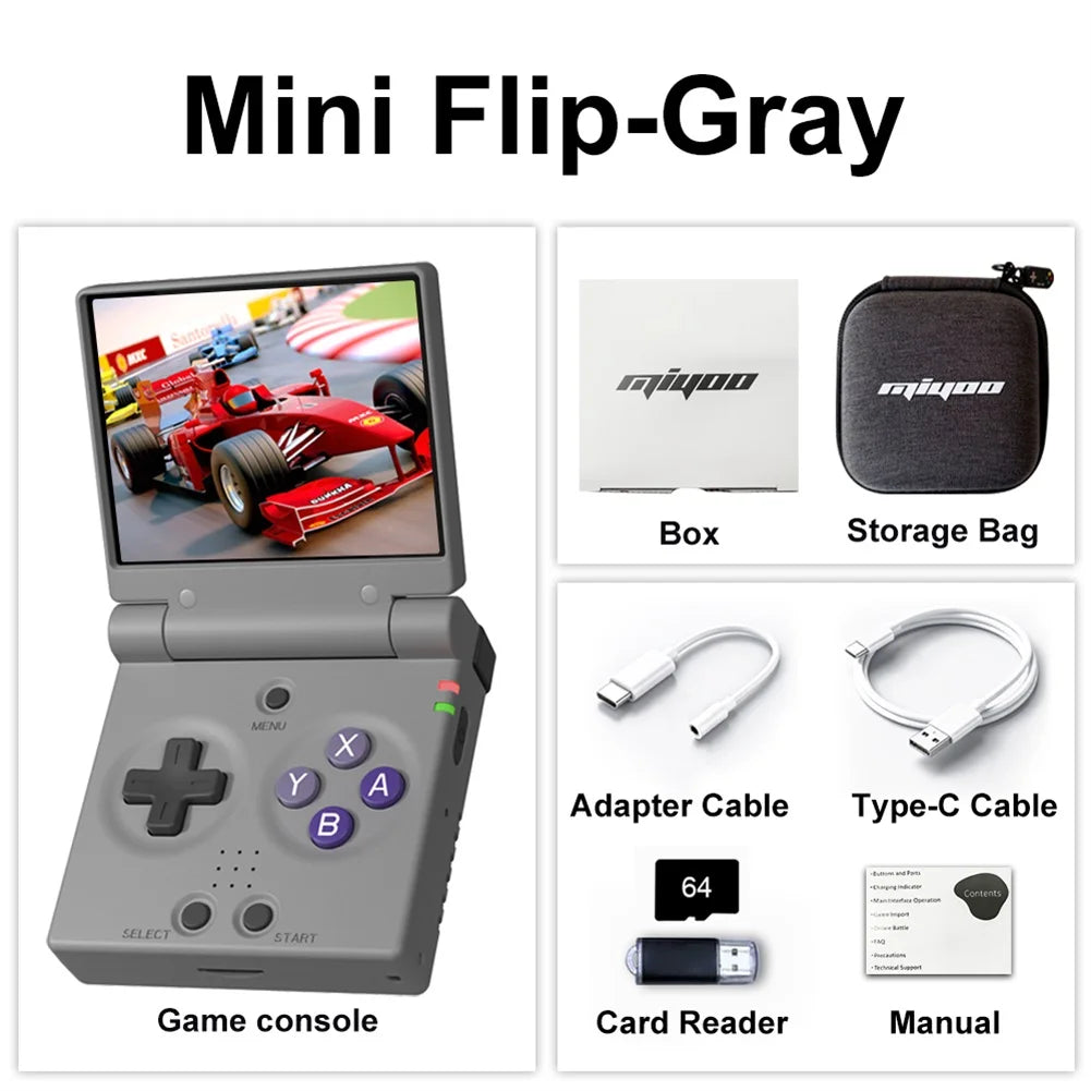 MIYOO Mini Flip Retro Handheld Gaming Console With Classic Games