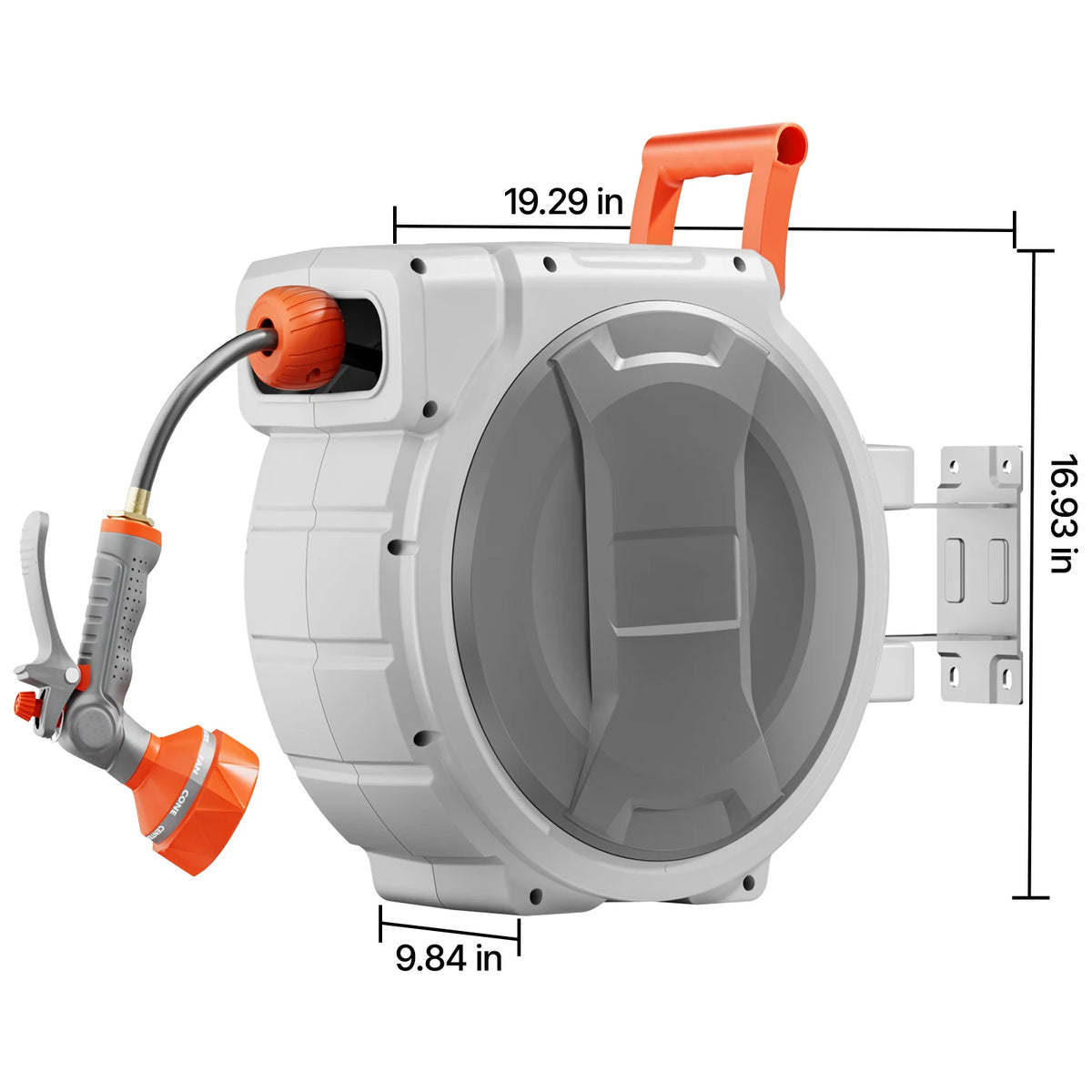 SucceBuy Retractable Garden Hose Reel With Nine Spray Settings