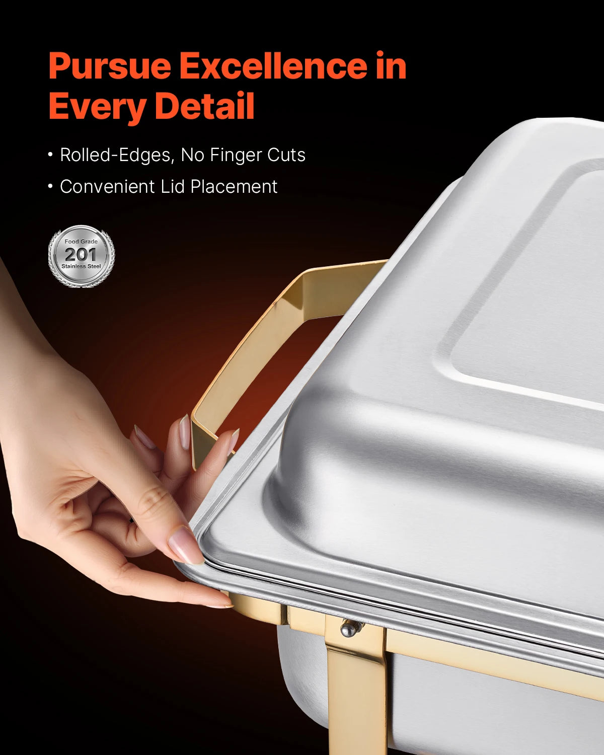 SucceBuy Stainless Steel Chafing Dish Buffet Set for Catering Servers