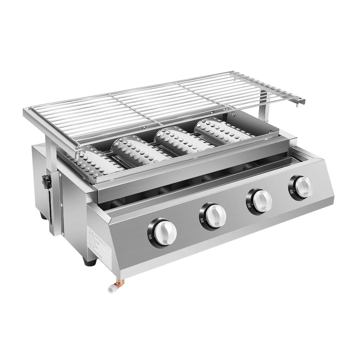 Four Burner Propane Gas Grill With Portable Outdoor Barbecue Design