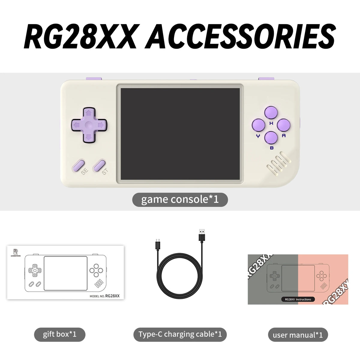 Anbernic RG28XX Retro Handheld Game Console With Linux Gaming System