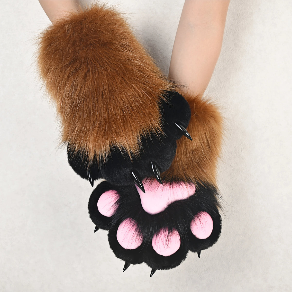 Faux Fur Cat Claw Cosplay Gloves for Animal Costume Parties