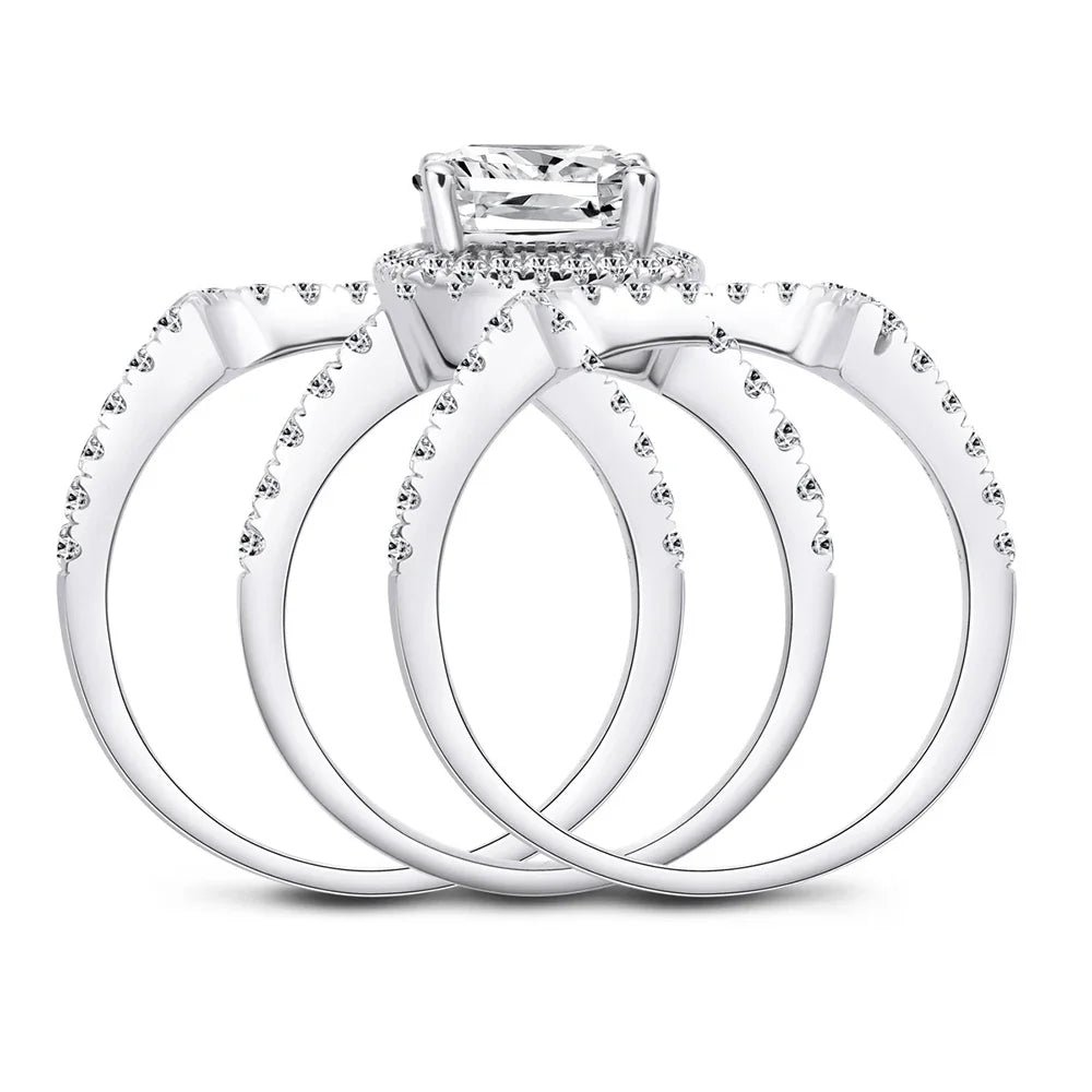 CBTB Sterling Silver Moissanite Engagement Rings for Women