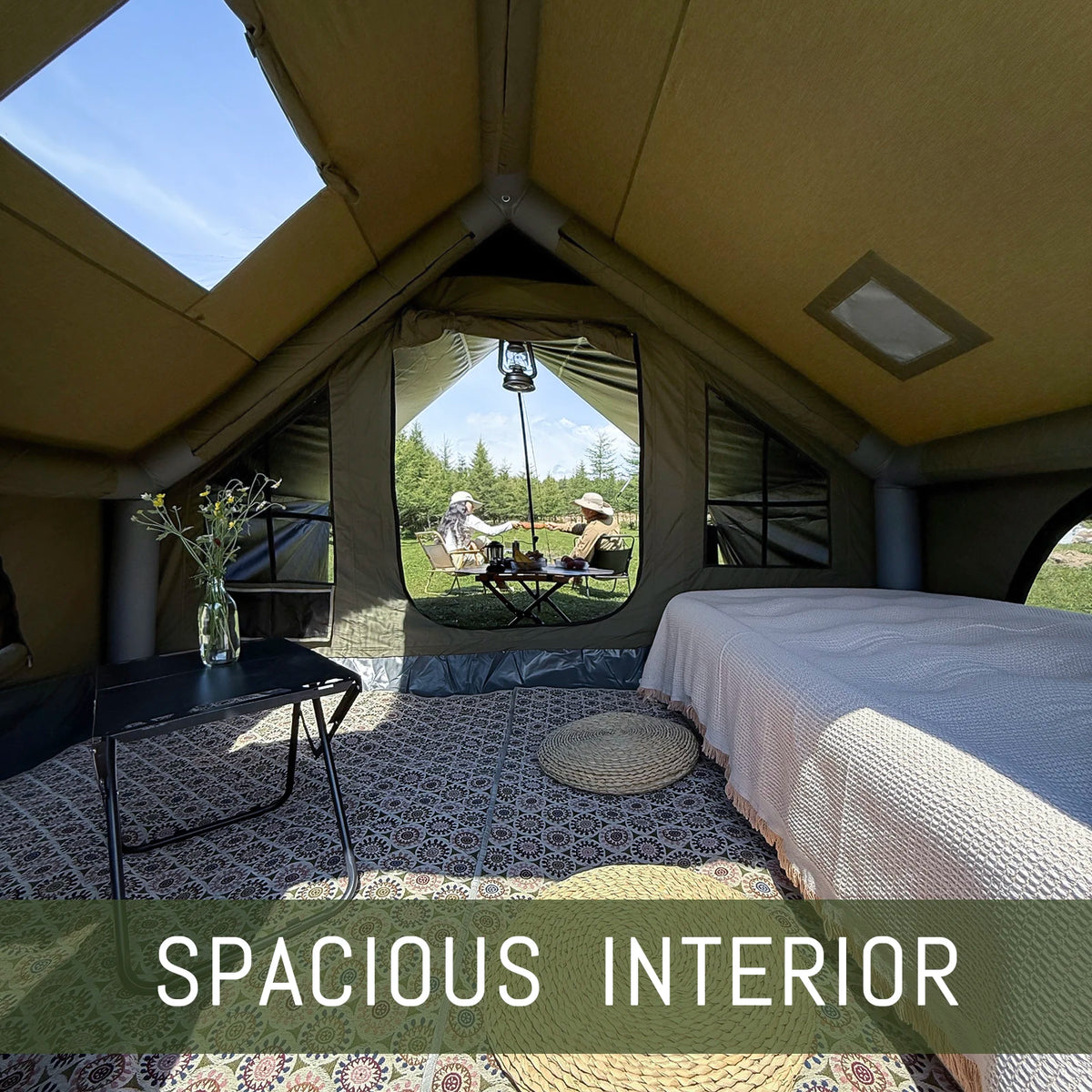 Pakicetus Inflatable Luxury Camping Tent With Roof Window and Carry Bag