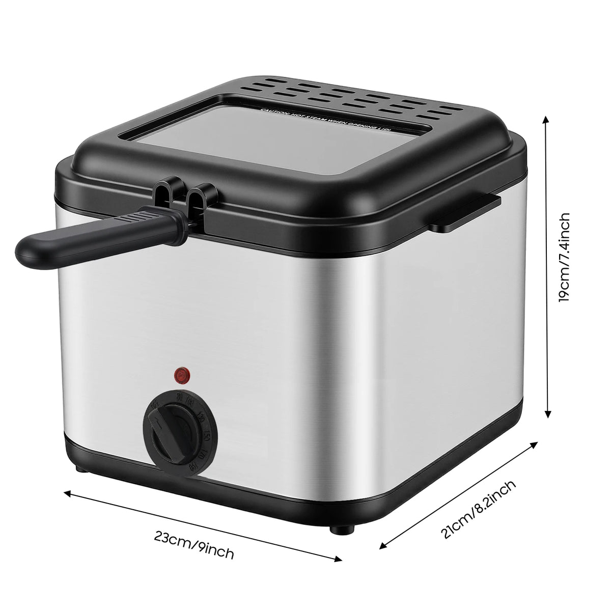 Electric Stainless Steel Deep Fryer With Adjustable Temperature Control Basket