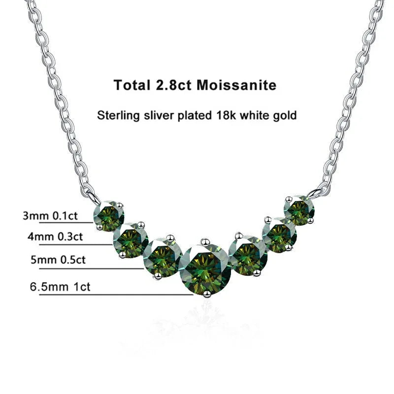 Elegant 925 Sterling Silver Moissanite Engagement Necklace