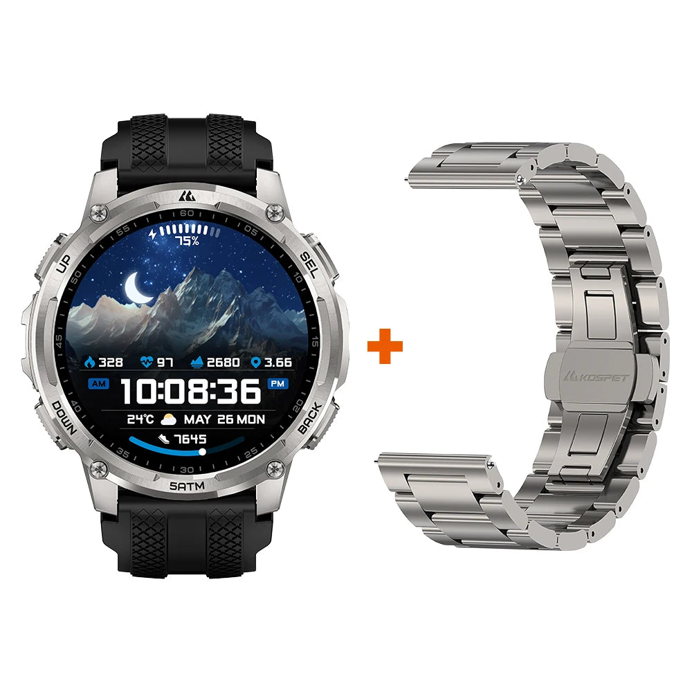 KOSPET Tank T4C Men Rugged Smartwatch With GPS And Flashlight