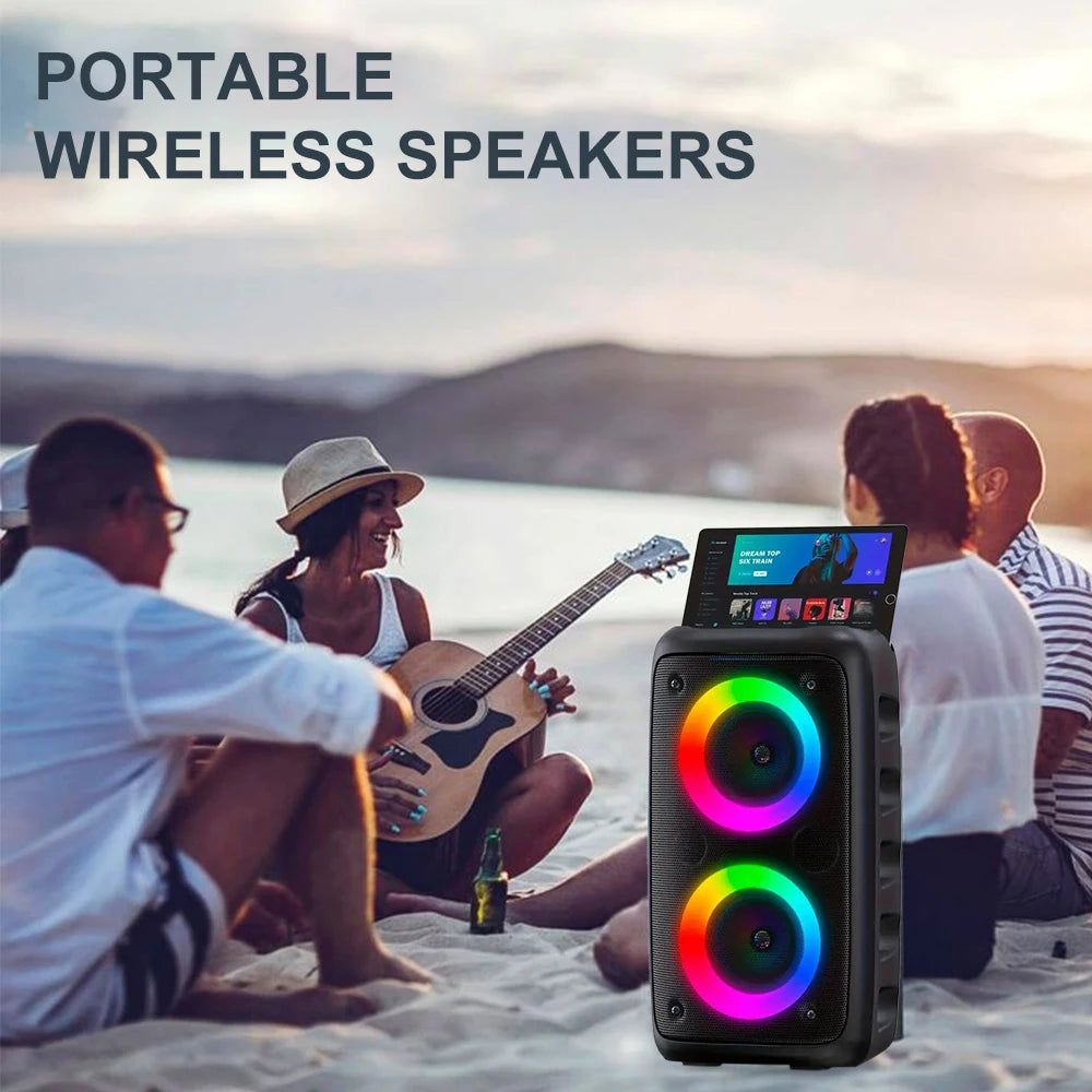 ZNLYRION Portable Bluetooth Karaoke Speaker With Wired Microphone