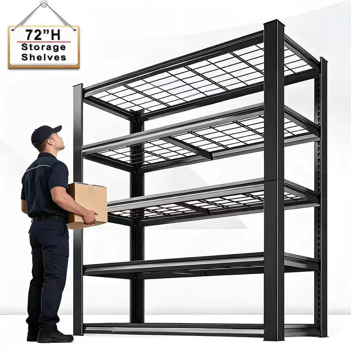 SARENZOON Adjustable Metal Double Layer Commercial Storage Rack