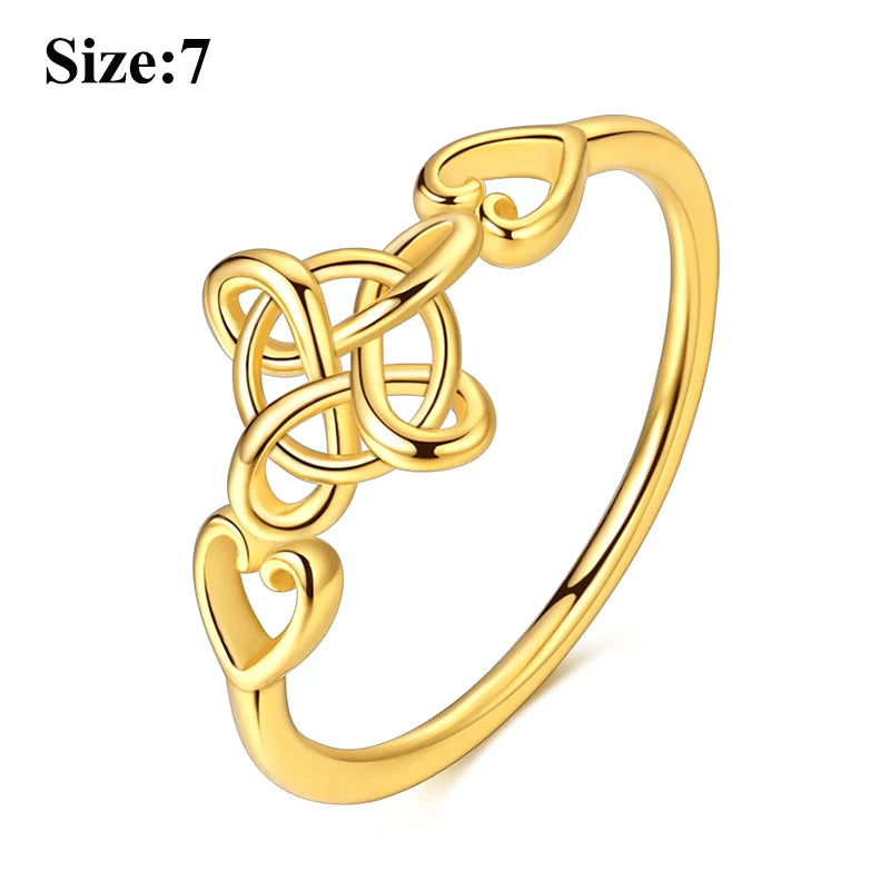 MULA Sterling Silver Evil Eye Clover Celtic Knot Wedding Band Ring