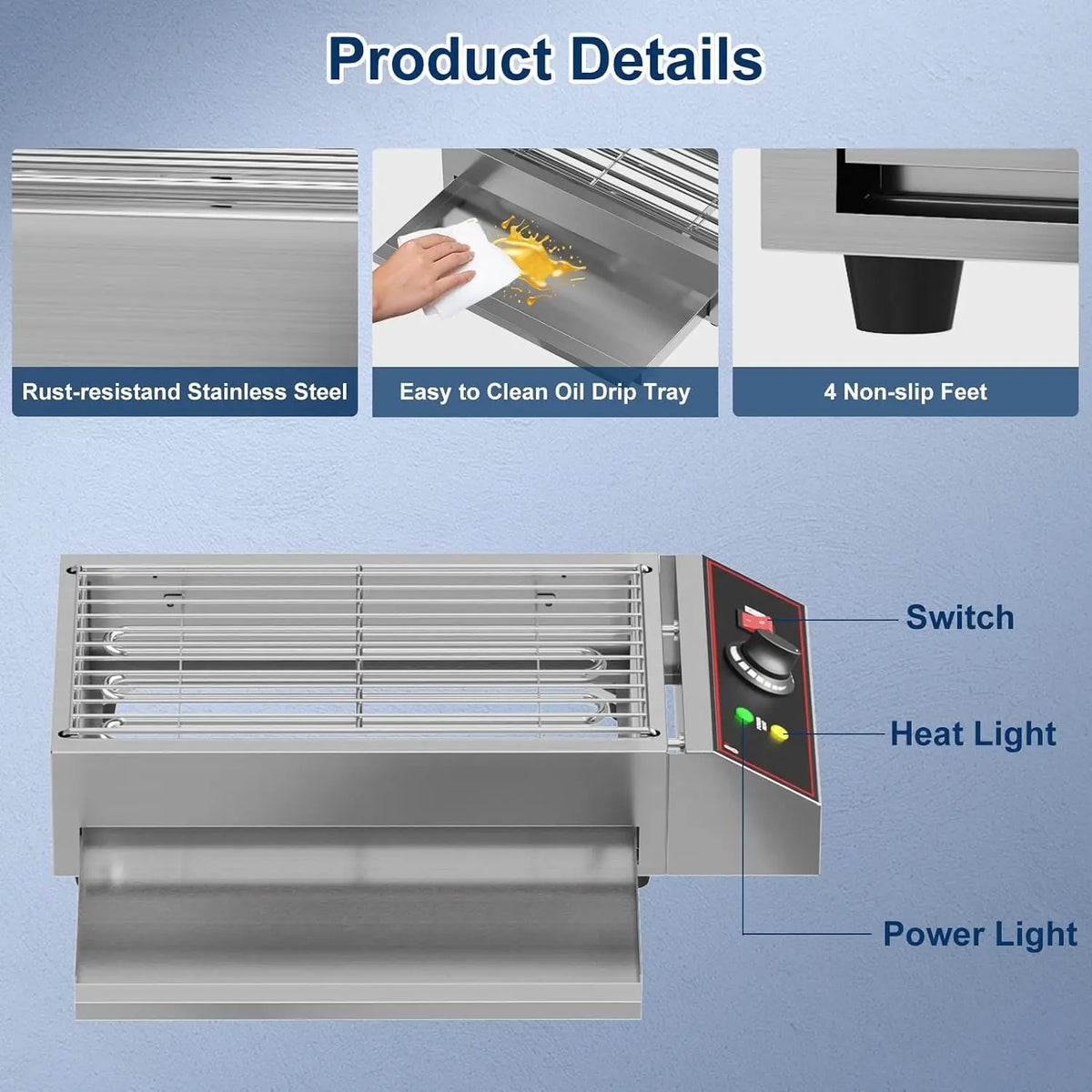 Tacleekii Commercial Electric Grill With Removable Griddle