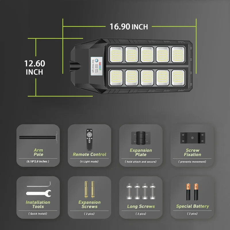 Solar LED Outdoor Street Light With Motion Sensor And Remote