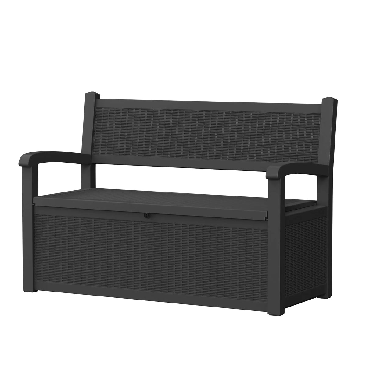 Weather Resistant Outdoor Patio Bench With Built In Storage Compartment