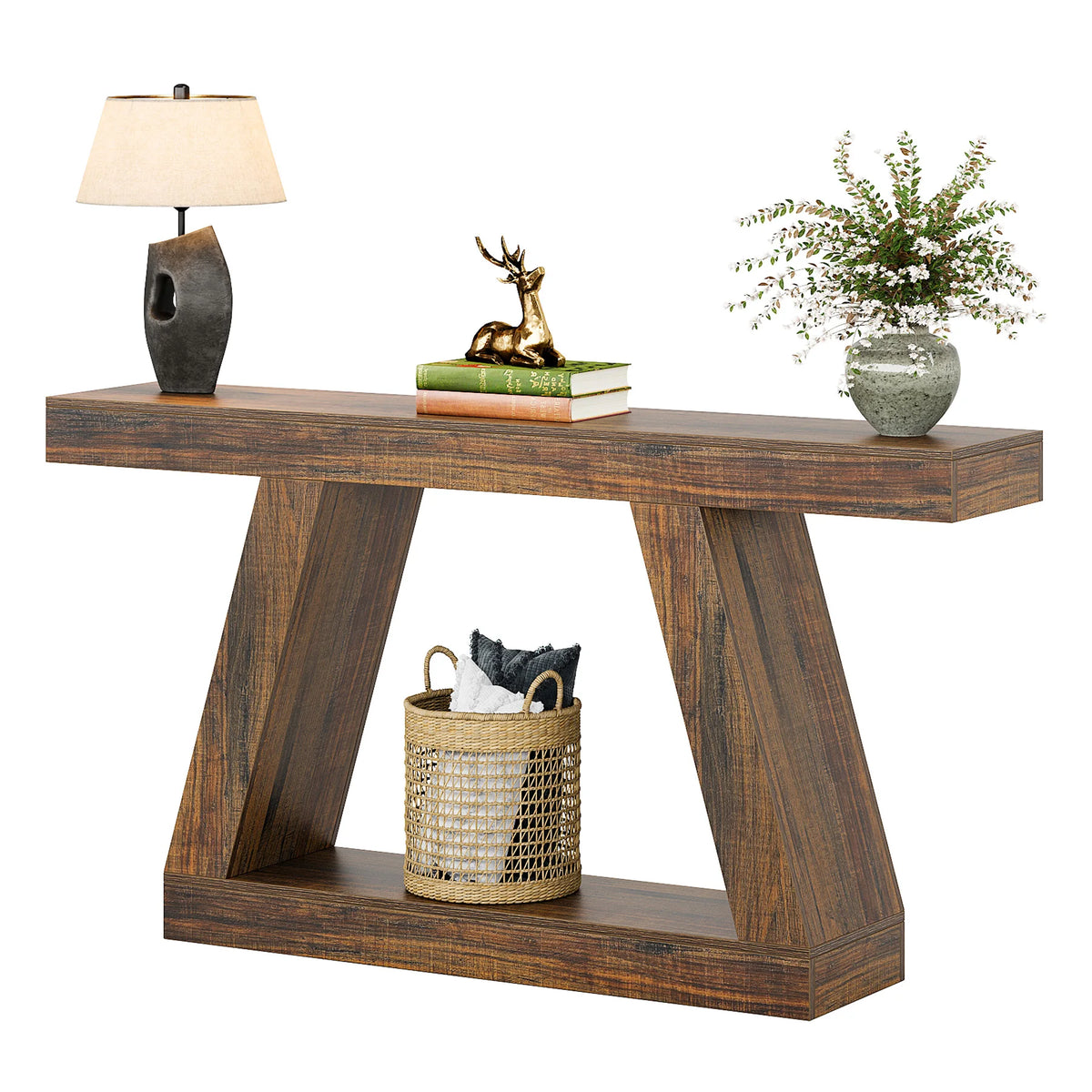 Tribesigns Rustic Storage Console Table For Entryway And Living Room