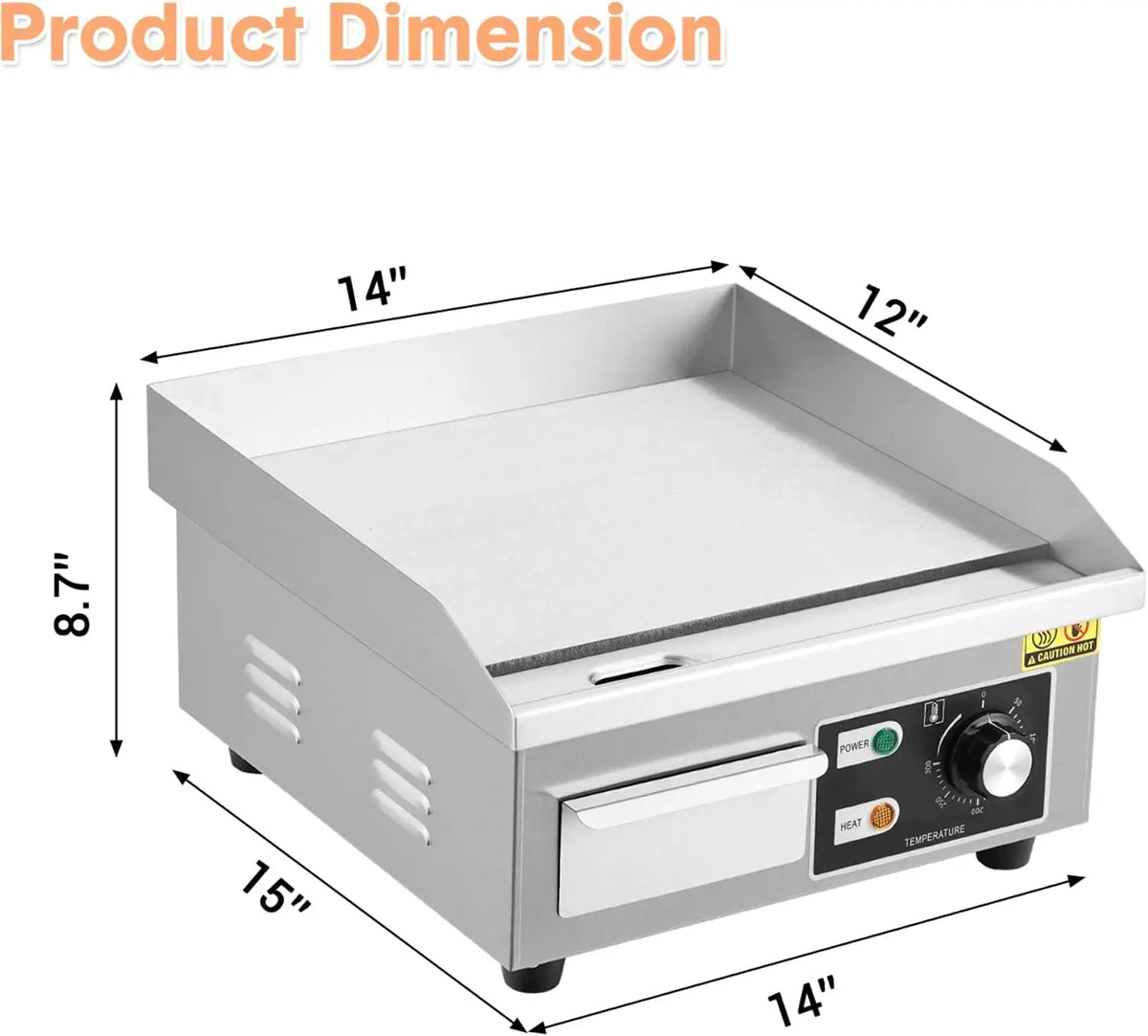 Tacleekii Commercial Electric Griddle With Adjustable Temperature Control