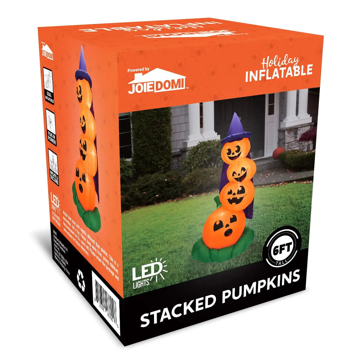 Joyfy Halloween Inflatable Stacked Pumpkins Led Outdoor Indoor Decor