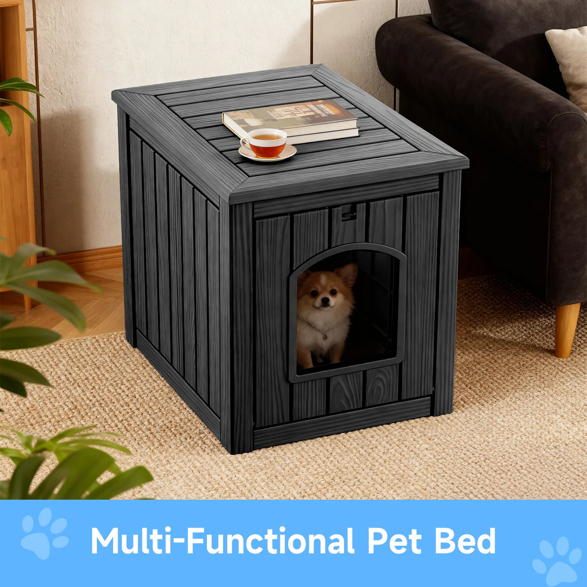 Waterproof Resin Cat House End Table For Indoor Outdoor Pets