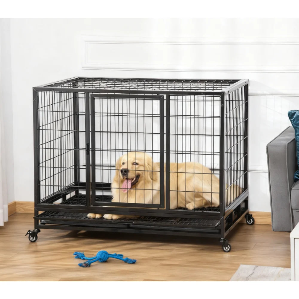 Weatherproof Wooden Dog House Kennel With Porch And Removable Floor