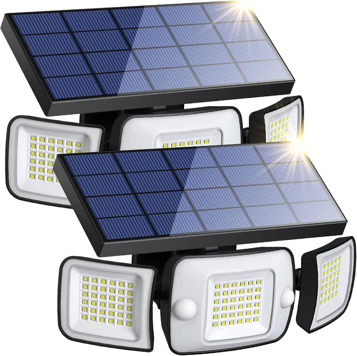 Intelamp Outdoor Solar Flood Light With Dual Motion Sensors