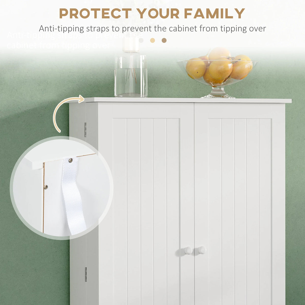 HOMCOM Modern Freestanding Pantry Cabinet With Adjustable Shelves