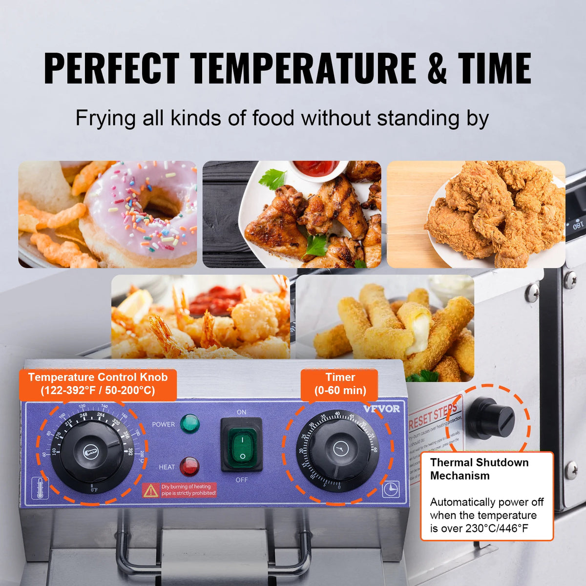 SucceBuy Commercial Electric Deep Fryer With Dual Removable Oil Tanks