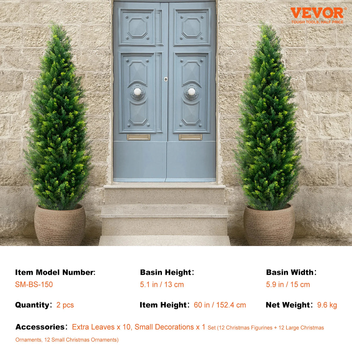 SucceBuy Artificial Cedar Topiary Tree Evergreen Outdoor Home Decor