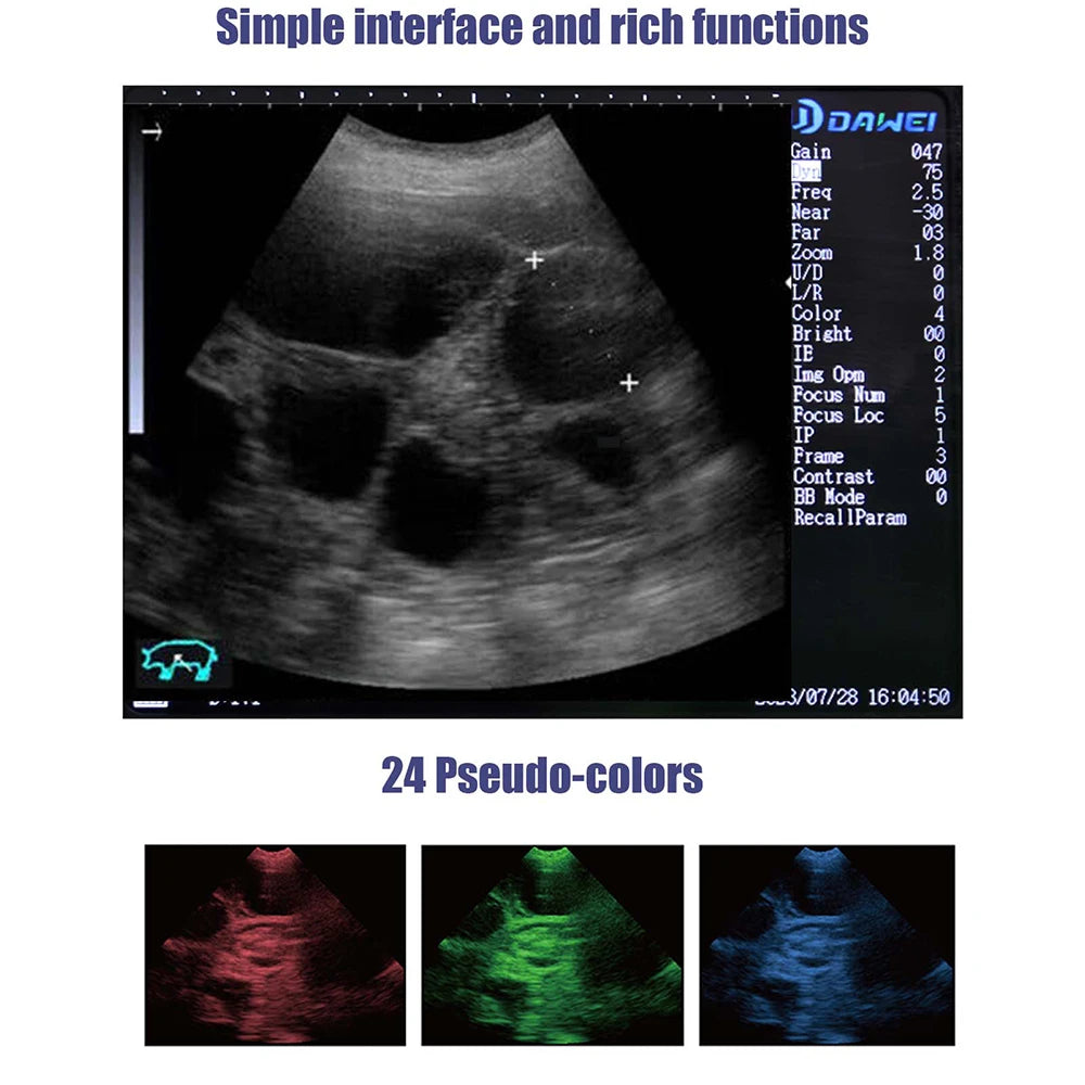 DAWEI Portable Veterinary Ultrasound Scanner for Farm Animal Pregnancy Testing