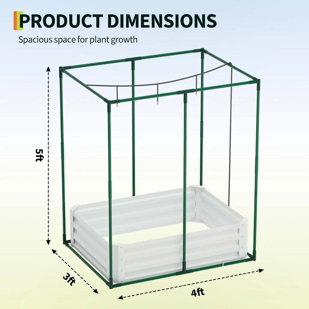 HiMISS Galvanized Raised Garden Bed With Drip Irrigation
