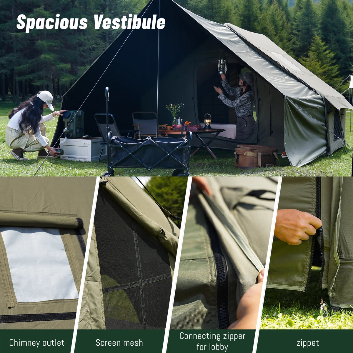 Pakicetus Inflatable Camping Tent With Sun Canopy For Outdoor Adventures