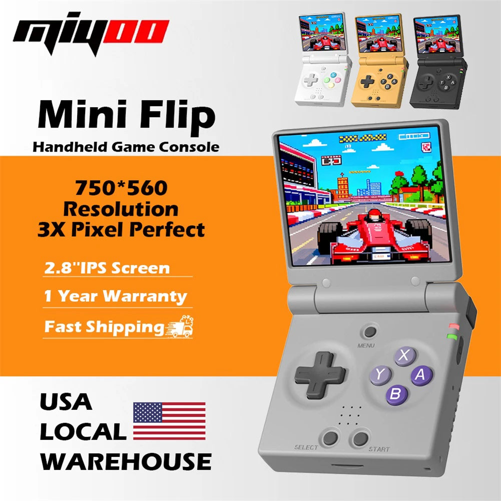 MIYOO Mini Flip Retro Handheld Gaming Console With Classic Games