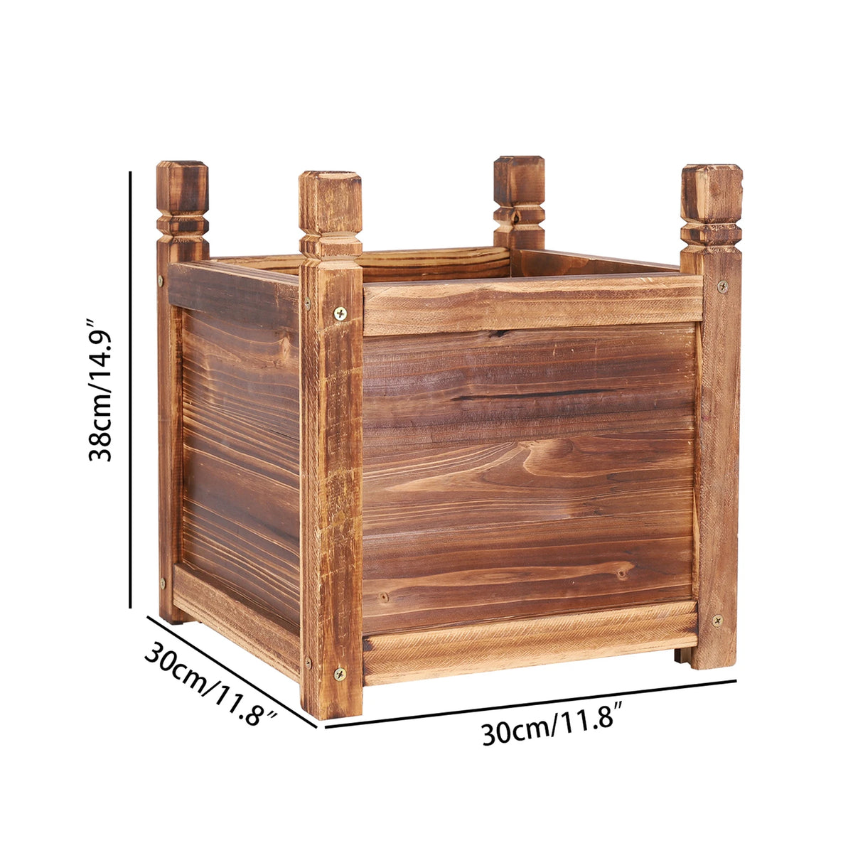 Wooden Raised Garden Planter Bed For Flowers Herbs And Vegetables