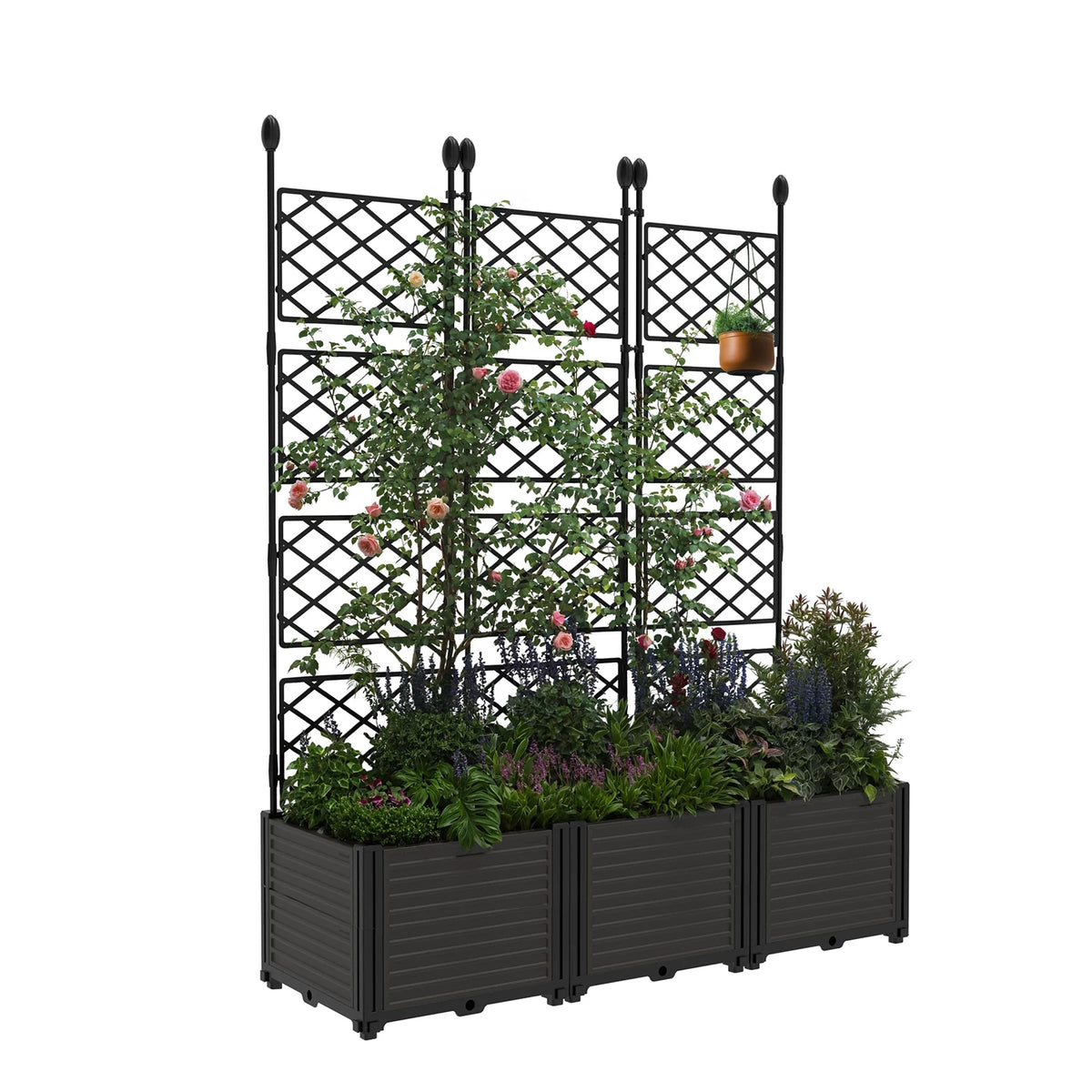 HiMISS Modern Raised Garden Bed Planter With Trellis